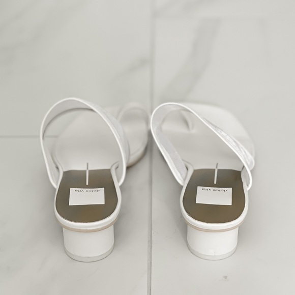 Dolce Vita White Mesh Round Block Heel Sandals - Picture 13 of 13